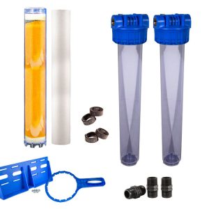 Porte-filtre double 20 pouces adoucissant anti-calcaire
